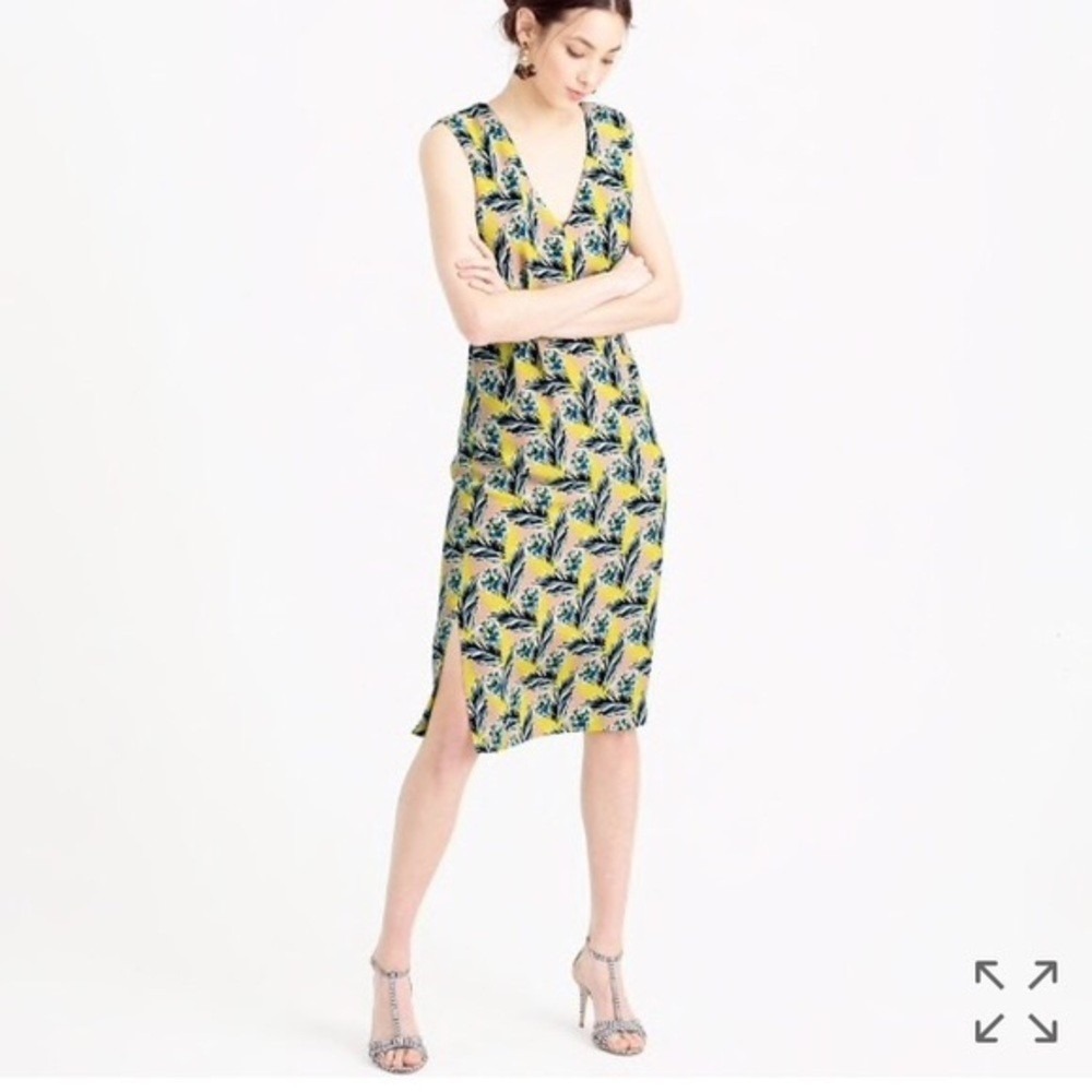 J Crew Dress Silk Meadow Spring Sleeveless Sheath Womens 2